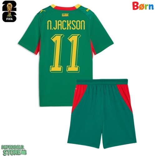 Senegal Nicolas Jackson #11 Replika Babytøj Udebanesæt Børn VM 2026 Kortærmet (+ Korte bukser)